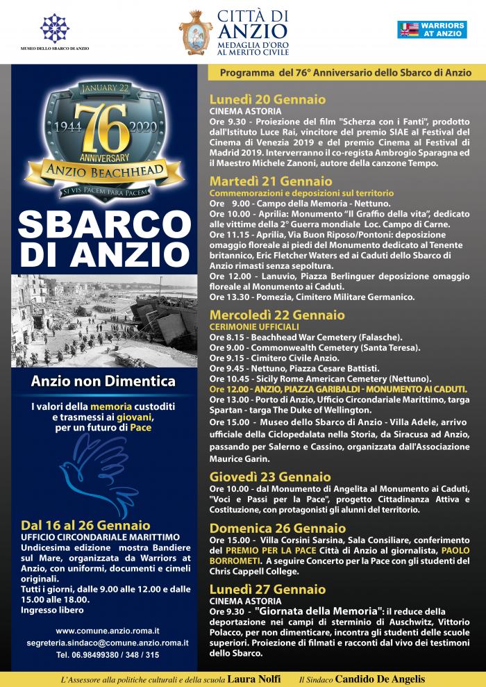 programma ufficiale 76 sbarco