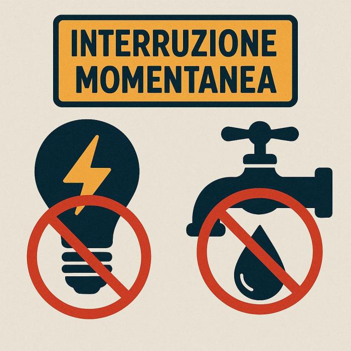 Interruzione momentanea energia e acqua clipart
