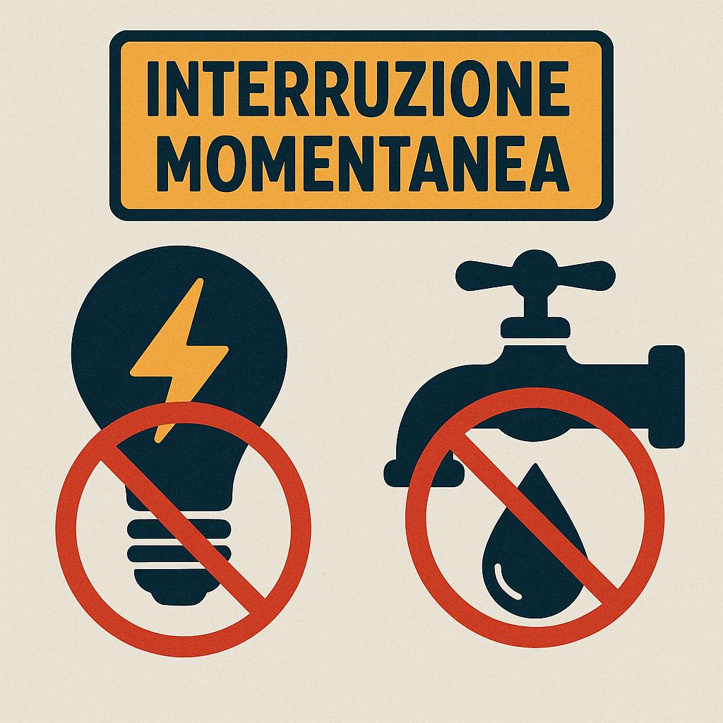 Interruzione momentanea energia e acqua clipart