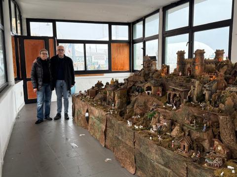 Il presepe allestito alla veranda