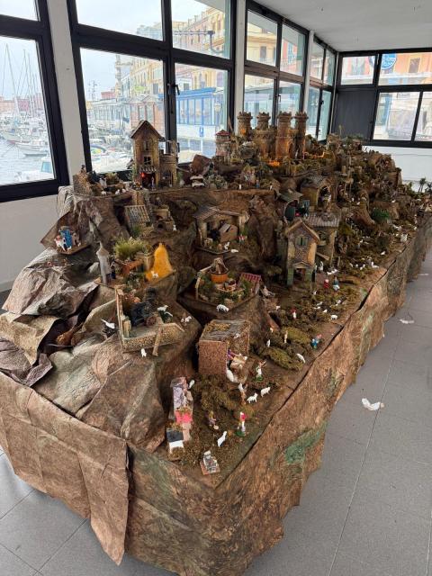 Il presepe allestito alla veranda