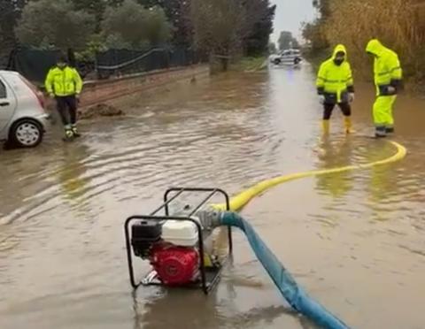 L'intervento in via Cipriani