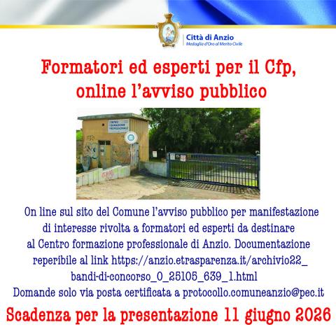 La card social dell'avviso