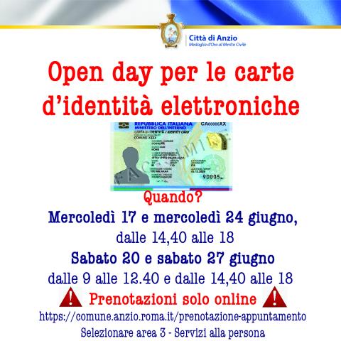 La card degli open day