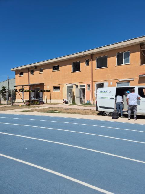 I lavori presso gli spogliatoi