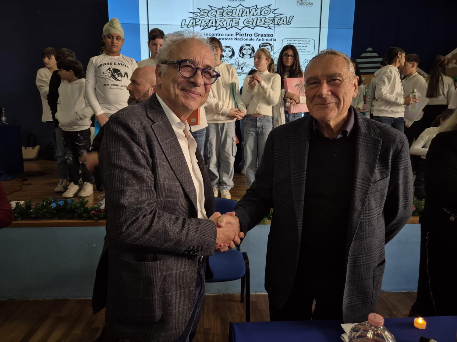 Il sindaco con il magistrato Pietro Grasso