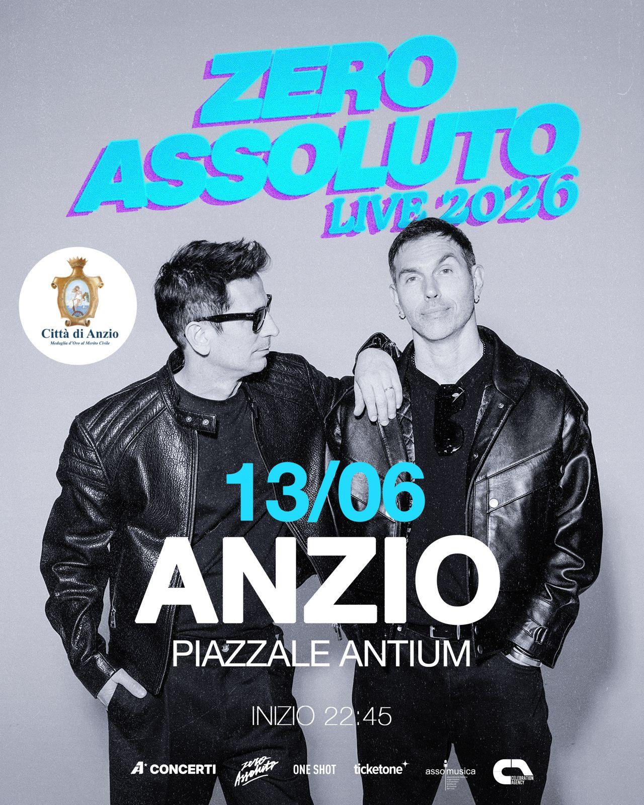 La card del concerto degli Zero assoluto